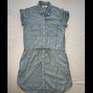 THREAD + SUPPLY CHAMBRAY MINI DRESS, MEDIUM